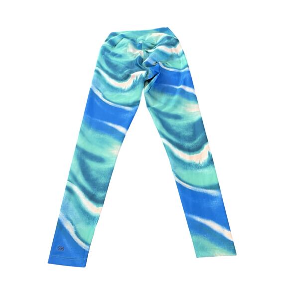 SPLITS59 SET - BLUE/GREEN TIE DYE GERI BRA TOP & LIV HIGH WAIST LEGGINGS - Picture 9 of 15